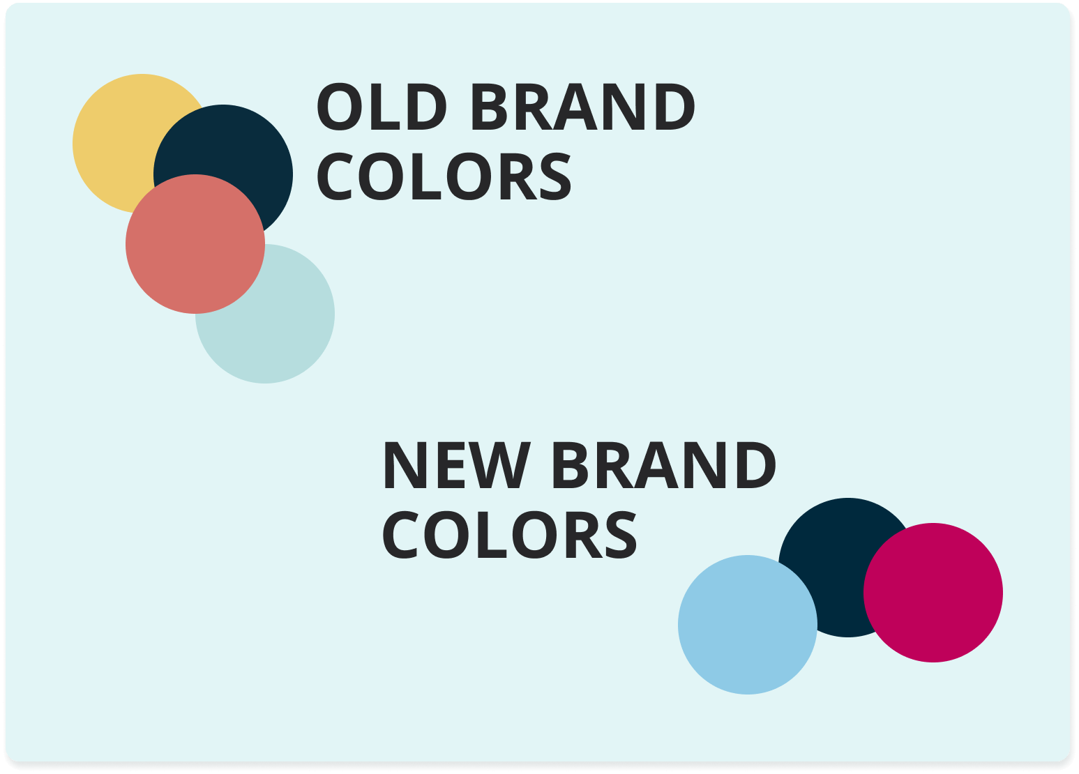 SK One brand colors comparison: old versus new palette showcasing updated visual identity.