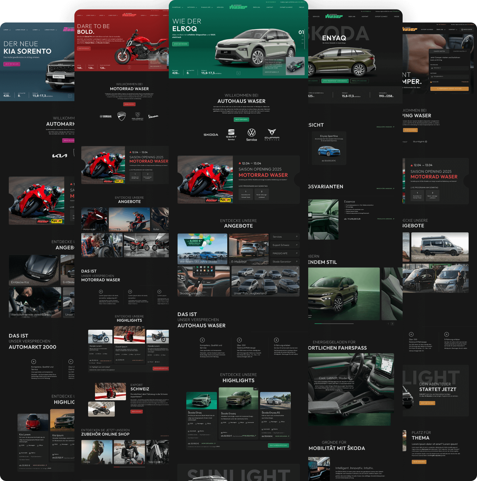 Gruppe Waser redesigned websites overview showcasing new unified brand and modern UX/UI design
