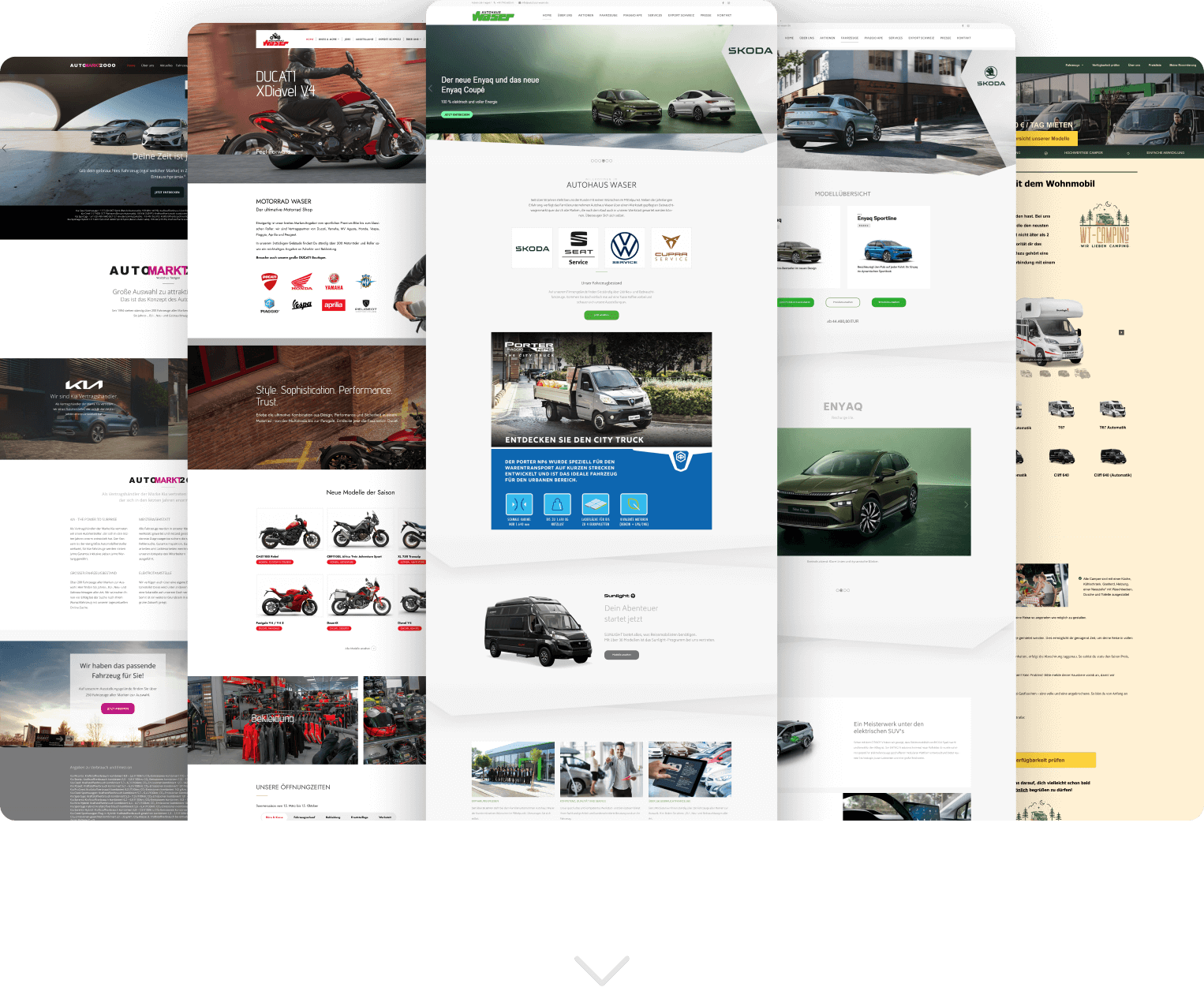 Gruppe Waser previous website designs before the full brand and UX/UI relaunch